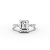 2.24 Ct Emerald Lab Grown Diamond Tapered Side Stone Ring