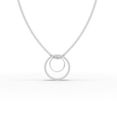 0.27 Ct Double Circle Pavé Lab Grown Diamond Pendant Necklace