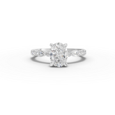1.31 Ct Oval Solitaire Accent Lab Grown Diamond Ring