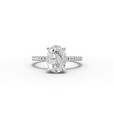 1.67 Ct Oval Solitaire Pavé Lab Grown Diamond Ring