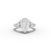 3.82 Ct Pear Three-Stone Lab Grown Diamond With Side Stone Ring