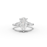 2.33 Ct Pear Three-Stone Lab Diamond Engagement Ring