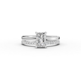 1.36 Ct Radiant Solitaire Pavé Lab Grown Diamond Bridal Set