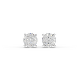 1.50 Ct Each Round Solitaire Lab Diamond Stud Earrings