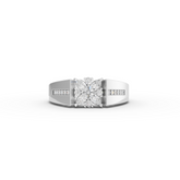 0.32 Ct Marquise Diamond Floral Cluster Wide Band Ring