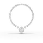 7.98 Ct Pear Diamond Floral Halo Cuban Chain Necklace
