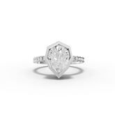 2.18 Ct Pear Solitaire Bezel With Side Diamond Band