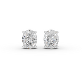 1.50 Ct Each Oval Four-Prong Lab Diamond Stud Earrings
