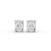 1.50 Ct Each Cushion Four-Prong Lab Diamond Stud