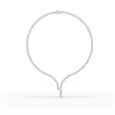 32.20 Ct Round Lab Diamond Y-Drop Tennis Necklace
