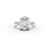 4.14 Ct Oval Lab Diamond Pavé Solitaire Ring