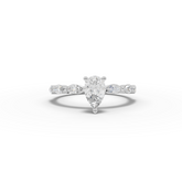0.81 Ct Pear Lab Diamond Marquise Side Stone Ring