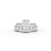 3.56 Ct Pear Solitaire Lab Diamond Bridal Ring Set