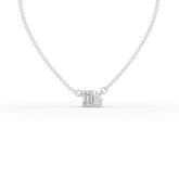 0.75 Ct Emerald Cut Bezel Lab Diamond Necklace
