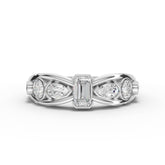 0.67 Ct Emerald-Cut Lab Diamond Twist Accent Ring 0.25 Ct Center