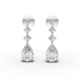 0.83 Ct Pear-Cut Geometric Drop Lab Diamond Earrings