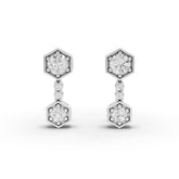 0.73 Ct Hexagon Geometric Drop Lab Diamond Earrings