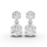 Lab-Grown Diamond Hexagon Geometric Drop Earrings & Eternity Band Jewelry Set