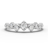 0.30 Ct Kite-Set Round Half Eternity Lab Diamond Ring