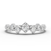 Lab-Grown Diamond Geometric Jewelry Set: Drop Necklace, Eternity Ring & Drop Earrings