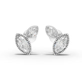 1.12 Ct Marquise Two-Stone Bezel Lab Diamond Stud Earrings