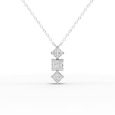 Princess-Cut Lab-Grown Diamond Geometric Drop Pendant Necklace