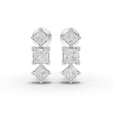 3.97 Ct Princess-Cut Geometric Drop Lab Diamond Earrings