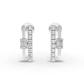 0.29 Ct Emerald-Cut Vertical Bar Lab Diamond Earrings