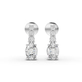 Oval Lab-Grown Diamond Graduated Jewelry Set: Drop Necklace, Earrings & Pavé Three-Stone Ring