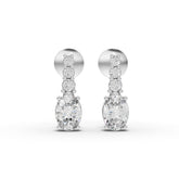 1.58 Ct Oval Graduated Drop Lab Diamond Earrings