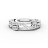 0.29 Ct Emerald-Cut Station Pavé Lab Diamond Bypass Ring
