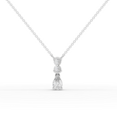 Lab Grown Diamond Vertical Drop Necklace with Pear Cut Design