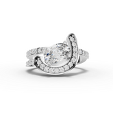 1.40 Ct Oval Lab Diamond Halo Open Wrap Ring 1.00 Ct Center