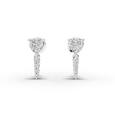 1.16 Ct Heart Lab Diamond Linear Drop Earrings