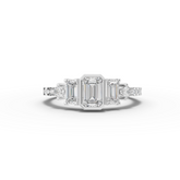0.87 Ct Lab Grown Emerald Cut Diamond Engagement Ring