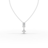 Lab Grown Emerald Cut Diamond Drop Necklace