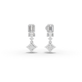 1.36 Ct Lab Grown Emerald Cut Diamond Drop Earrings