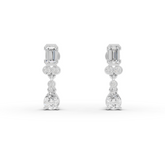 1.05 Ct Emerald & Pear Lab Diamond Geometric Drop Earrings