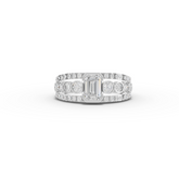 1.03 Ct Emerald Lab Diamond Statement Ring with Bezel Accents 0.75 Ct Center