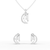 0.39 Ct Modern Lab Grown Diamond Moon and Star Jewelry Set with Necklace and Earrings