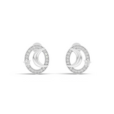 0.42 Ct Celestial Lab Grown Diamond Moon and Star Circle Stud Earrings