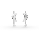 0.23 Ct Celestial Lab Grown Diamond Moon and Star Drop Earrings with Pavé Vertical Bar