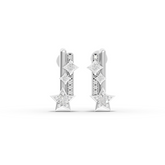 0.41 Ct Modern Lab Grown Diamond Vertical Bar Star Drop Earrings with Pavé Accents
