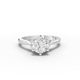 1.09 Ct Round Solitaire Lab Diamond Hidden Halo Ring 1.00 Ct Center