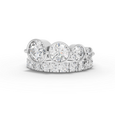 2.27 Ct Graduated Bezel Lab Diamond Ring with Pavé Band