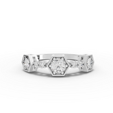 0.49 Ct Hexagon Geometric Lab Diamond Half Eternity Band