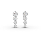 3.24 Ct Graduated Round Lab Diamond Drop Earrings