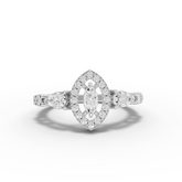 Lab-Grown Marquise Halo & Pear Diamond Jewelry Set with Open Wrap Ring