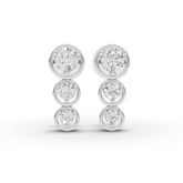 0.80 Ct Bezel Vertical Drop Lab Diamond Earrings