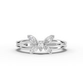 0.24 Ct Marquise Butterfly Lab Diamond Bypass Ring